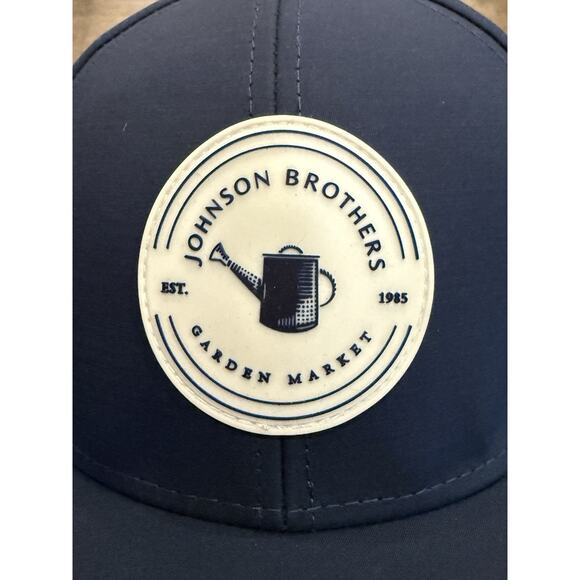 Johnson Brothers Garden Mens Navy Blue Patch Breathable Adjustable SnapBack Hat - Picture 3 of 8